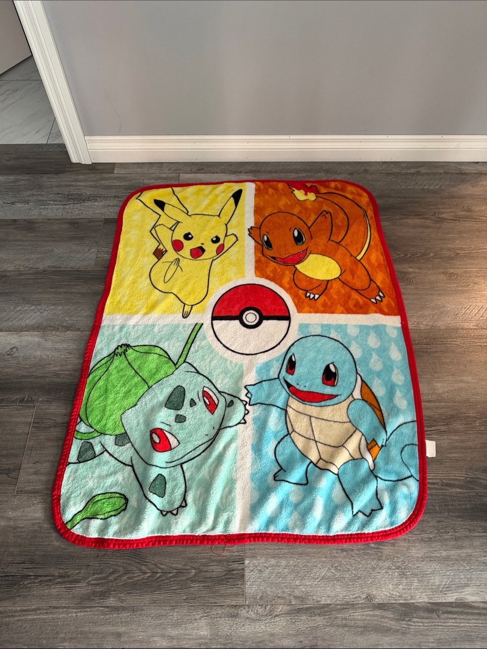 Pokemon Kids Blanket Throw - Yellow, Orange, Green, Blue, Red